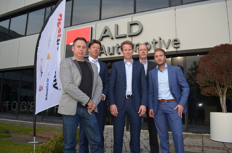 De FleetAcademy-sprekers (vlnr) verkeerspycholoog Gerard Tertoolen, Mark Goeman. Eric Wijbenga, Jan van Delft en Rob Groenen (Fleetprofile)